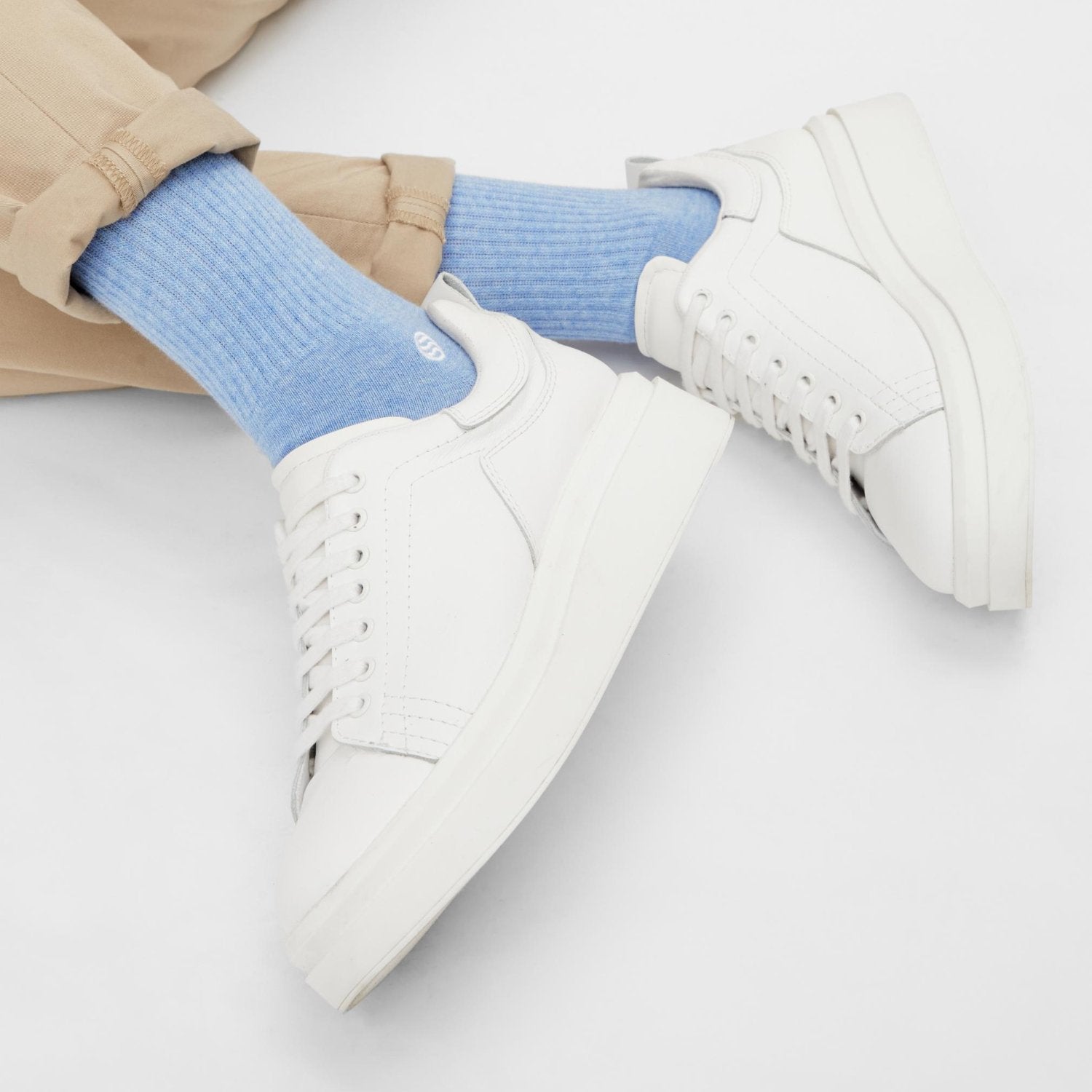2 Paar Light Blue Retro Socken - Natural Vibes Clothing
