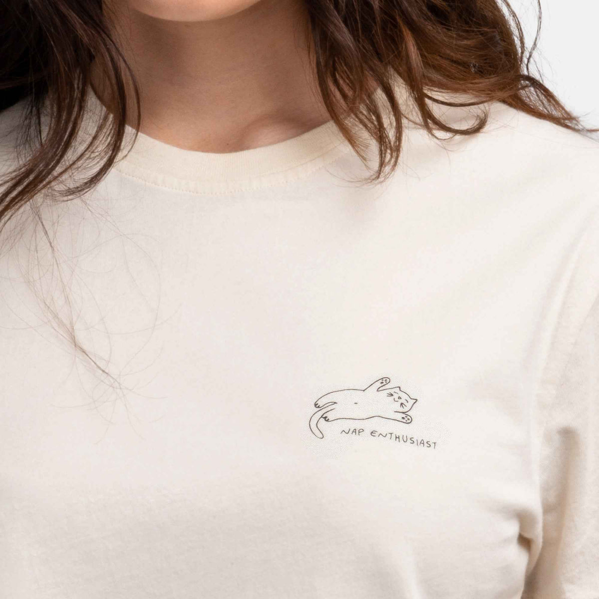 Natural Vibes T-Shirt Cat Nap weiß
