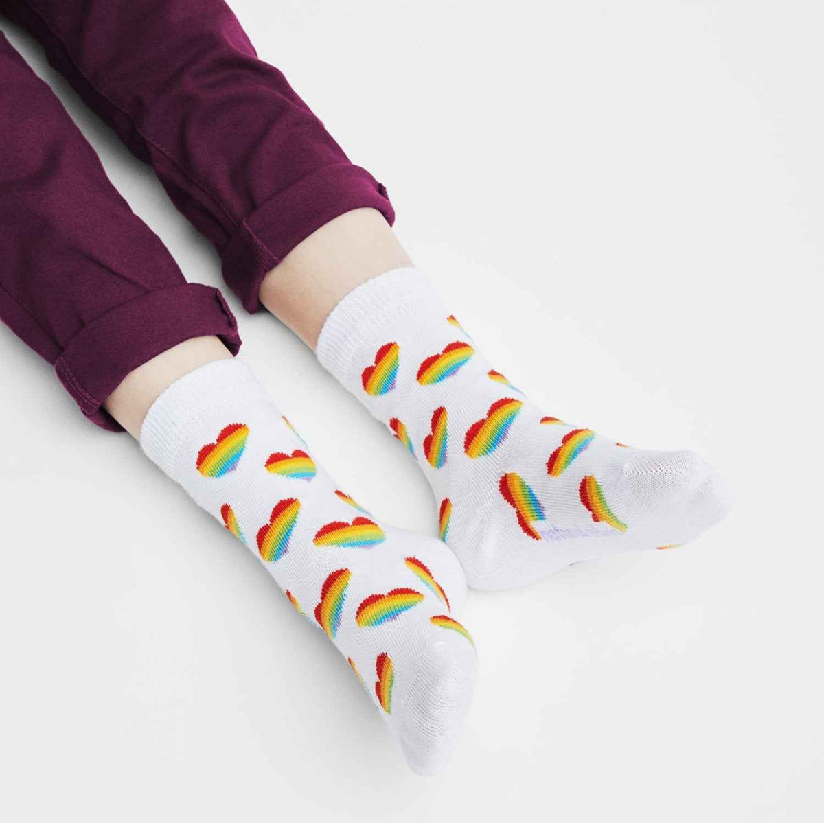 Rainbow heart Kindersocken
