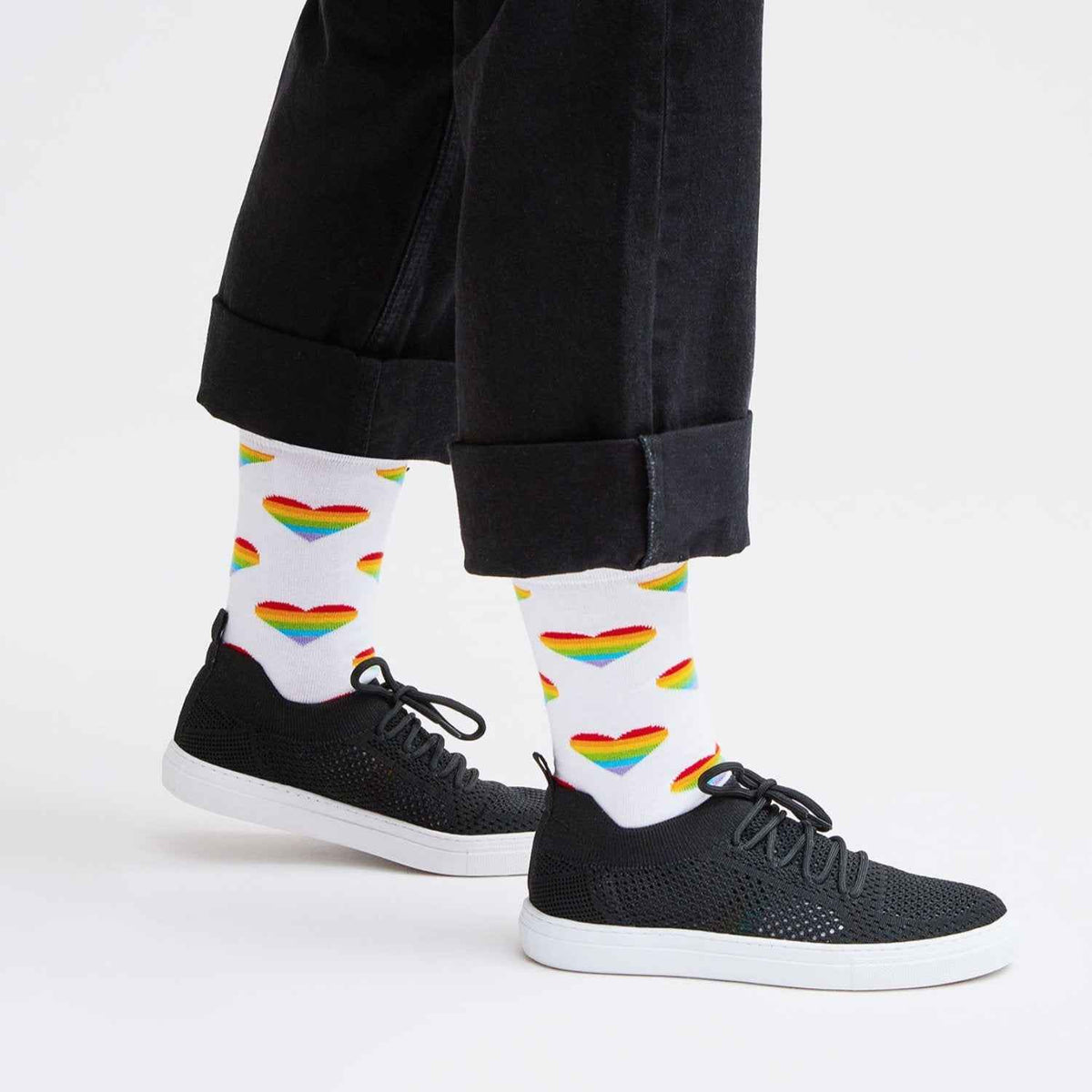 Rainbow heart Socken
