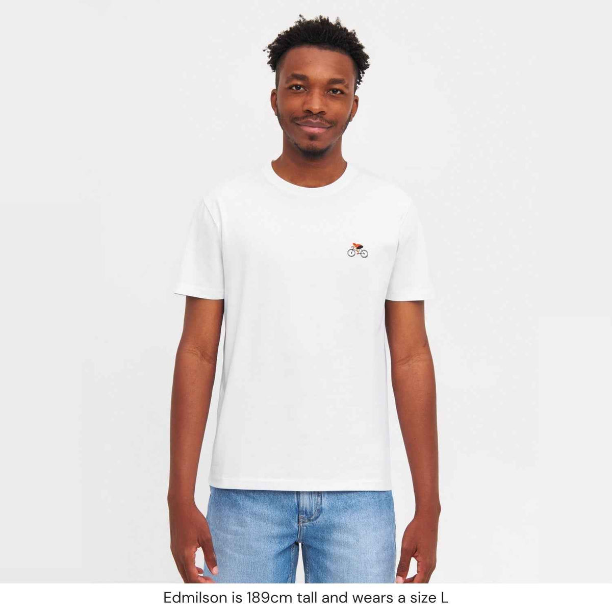 Natural Vibes T-Shirt Fahrrad weiß