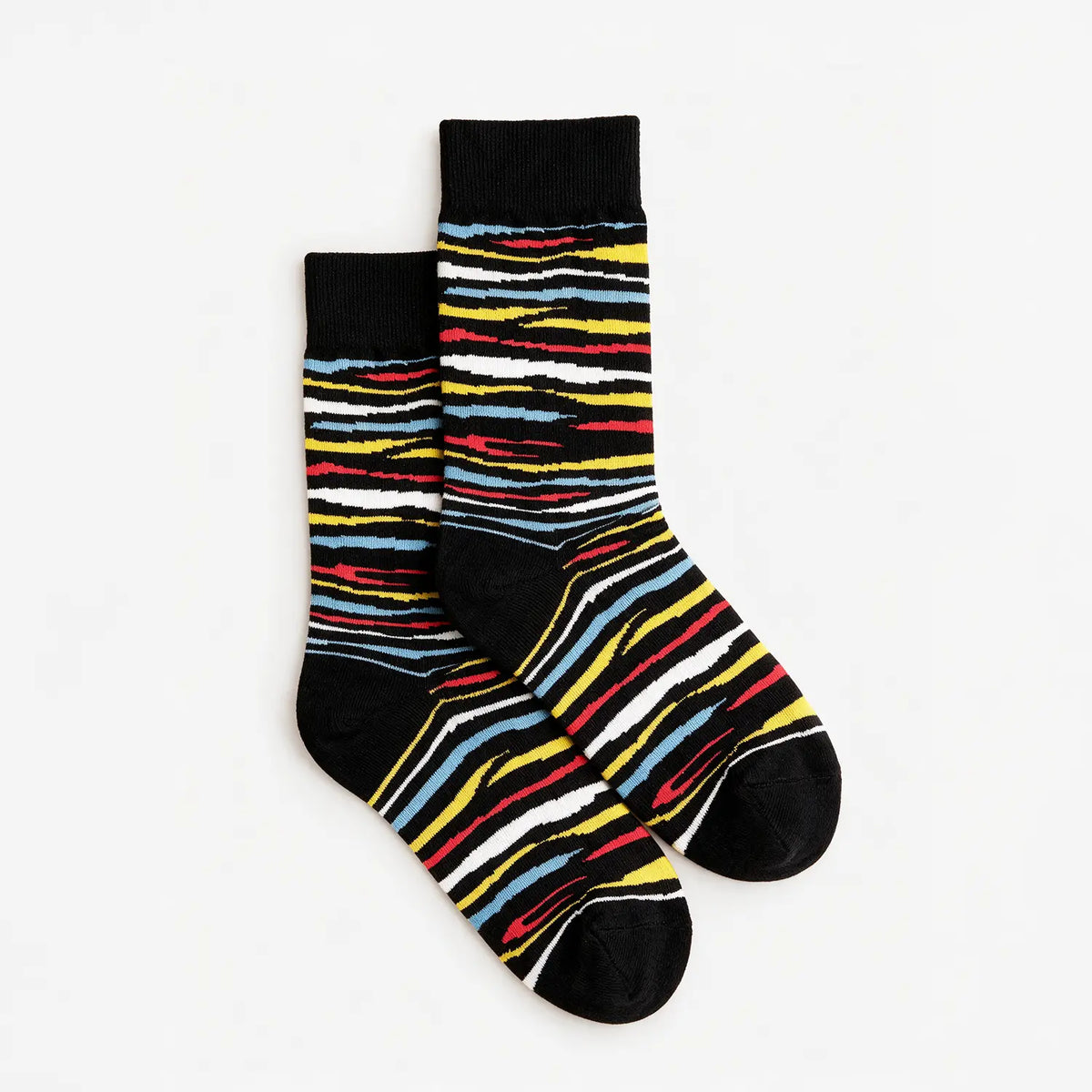 Bunte Zebra Socken: Tennissocken mit schwarz-bunt gestreiften Zebramuster - Natural Vibes Clothing