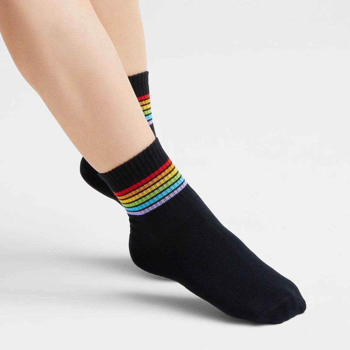 Rainbow Quarter Socken Schwarz (3er Pack)