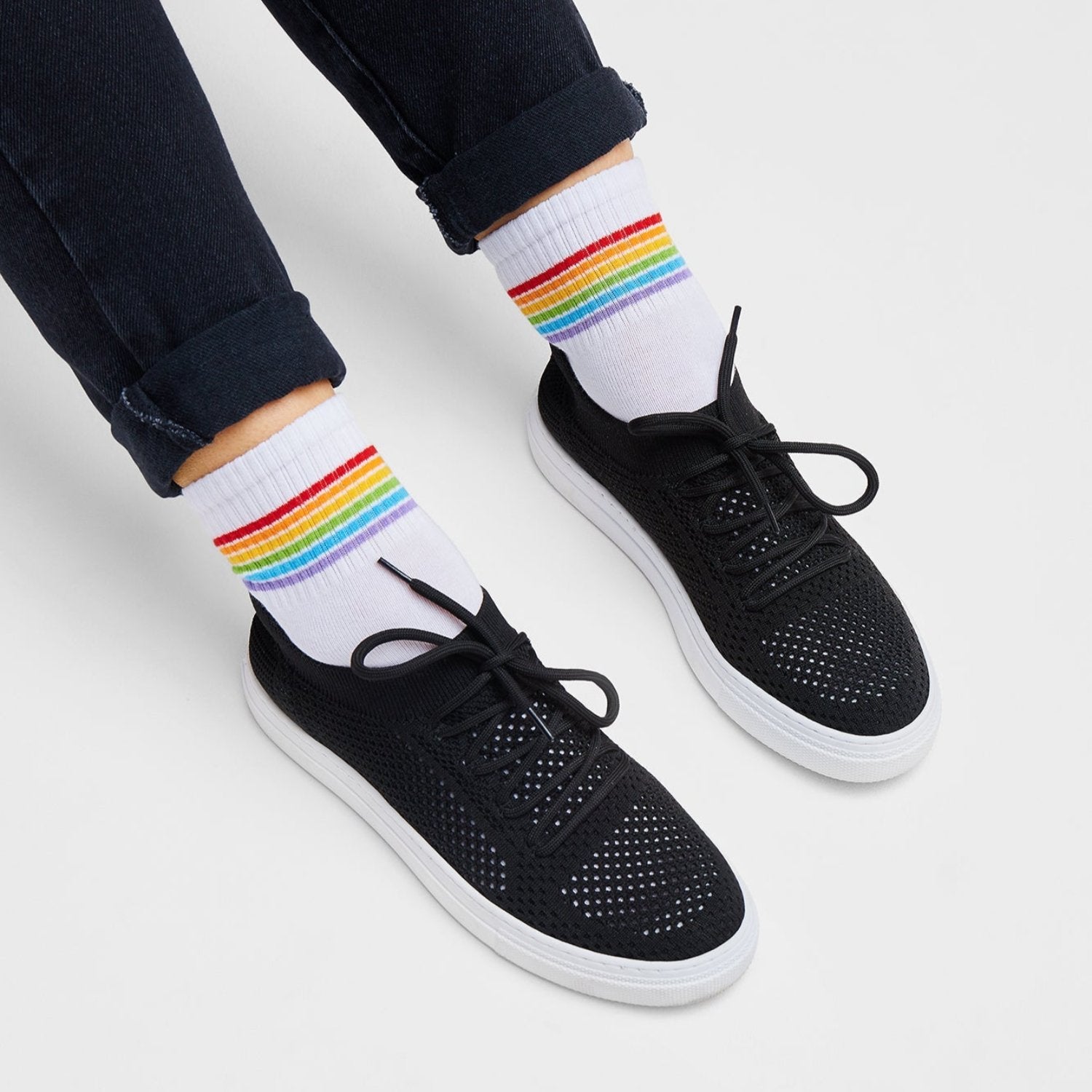 3 PACK Rainbow sneakersocken - Natural Vibes Clothing