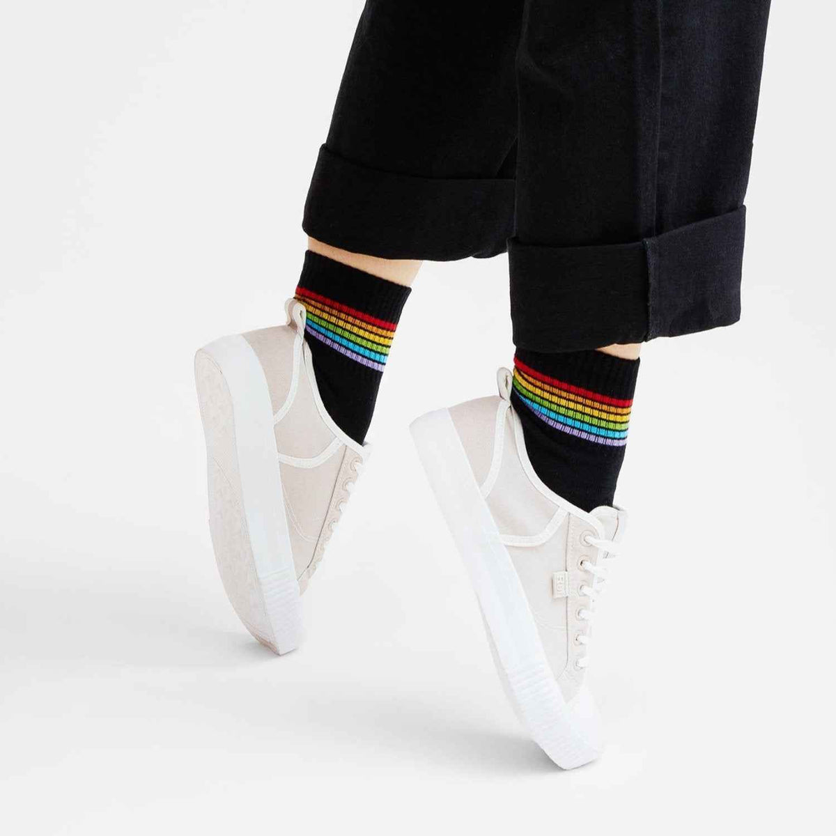 Rainbow Quarter Socken Schwarz (3er Pack)