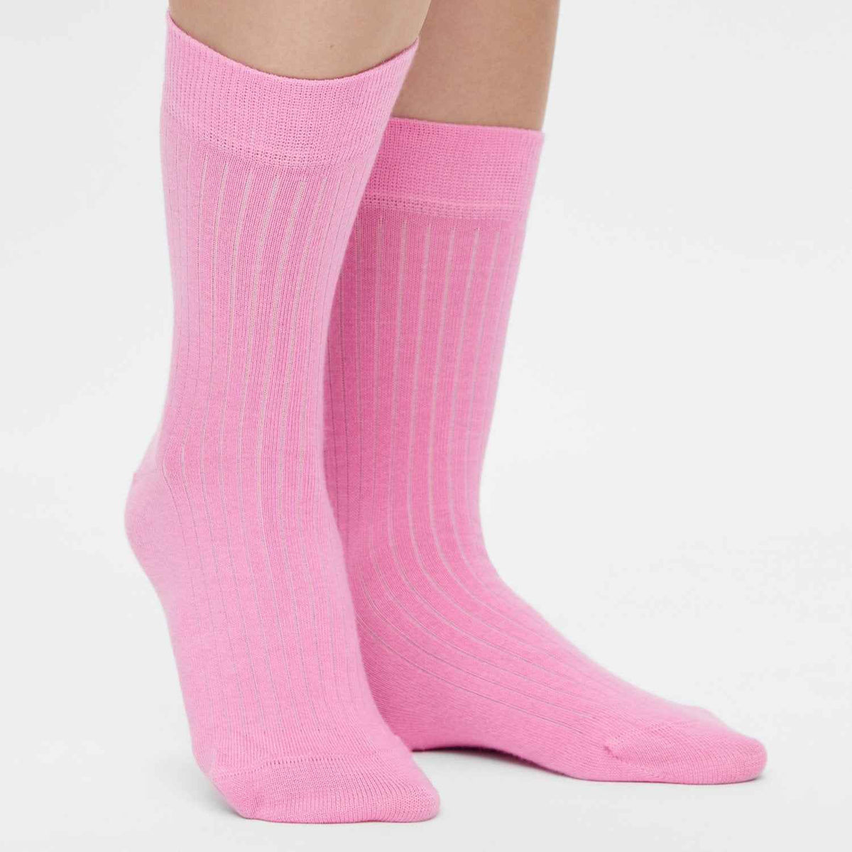 Gerippte Socken rosa