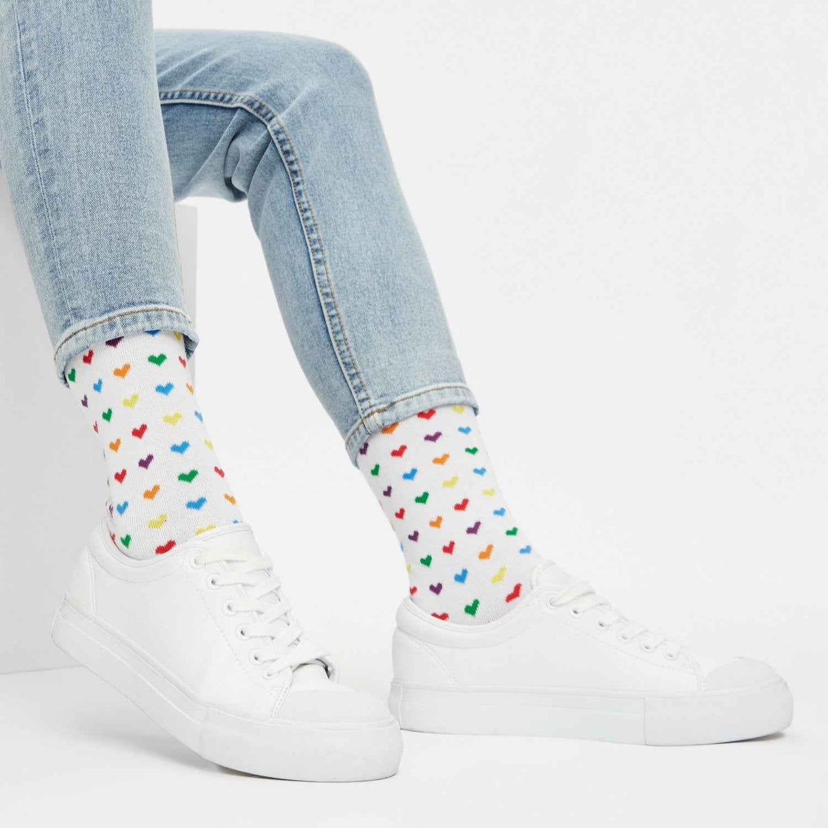 Bunte Herzen Socken