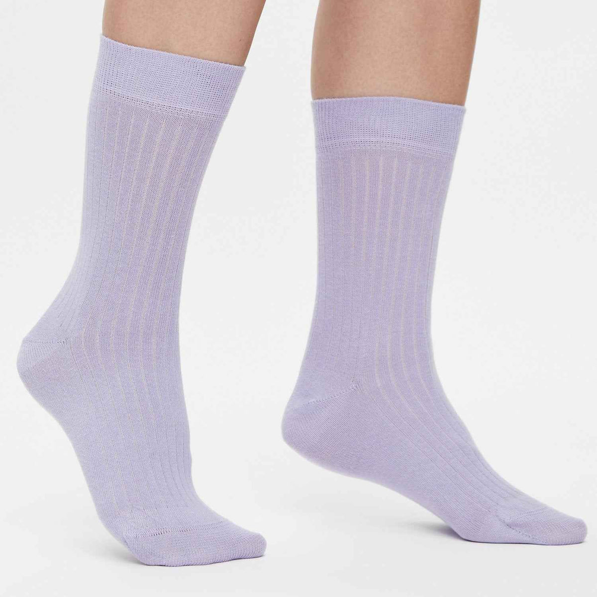 Gerippte Socken lila
