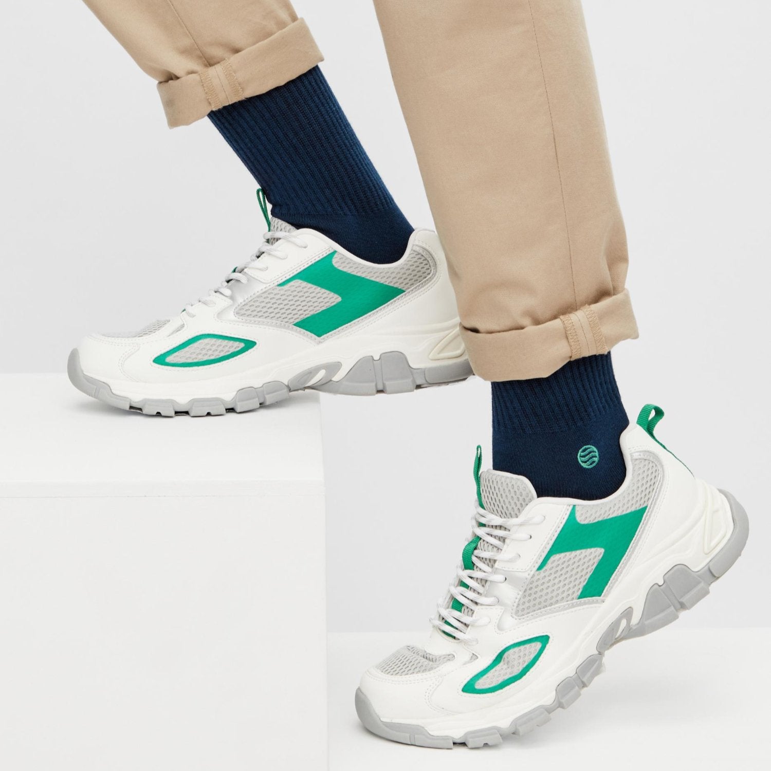 Navy Socken Retro Style - Natural Vibes Clothing