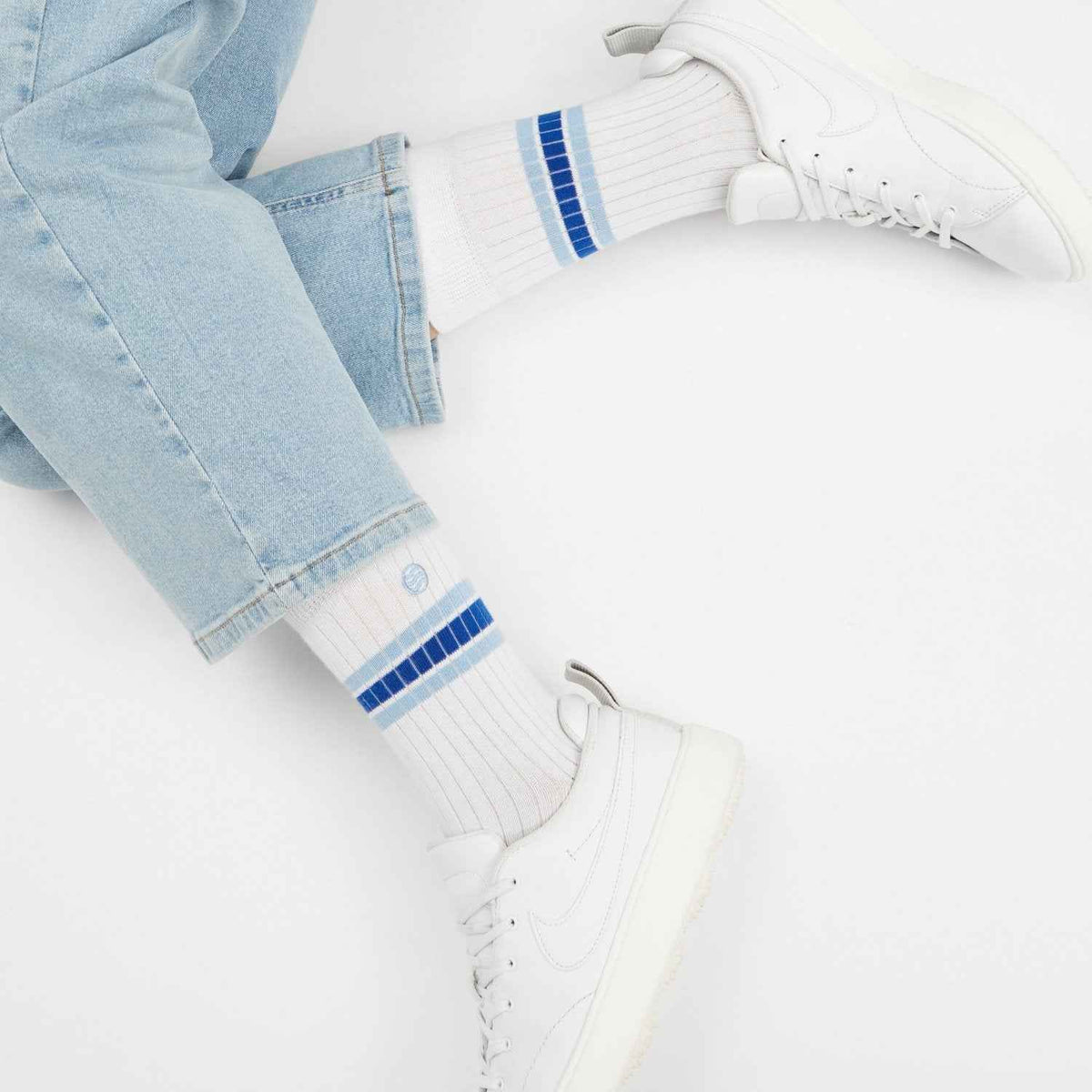 Original Gerippte Socken weiß