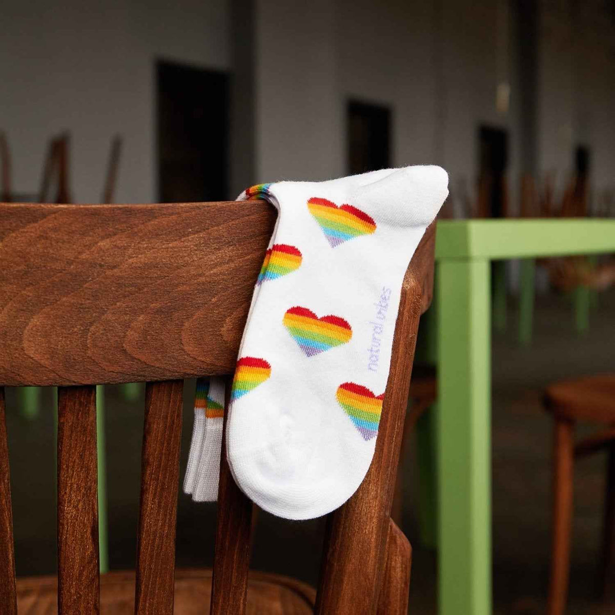 Rainbow heart Socken