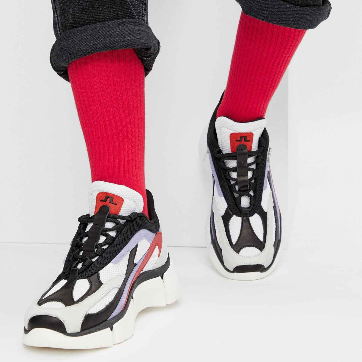Retro Style Tennissocken rot