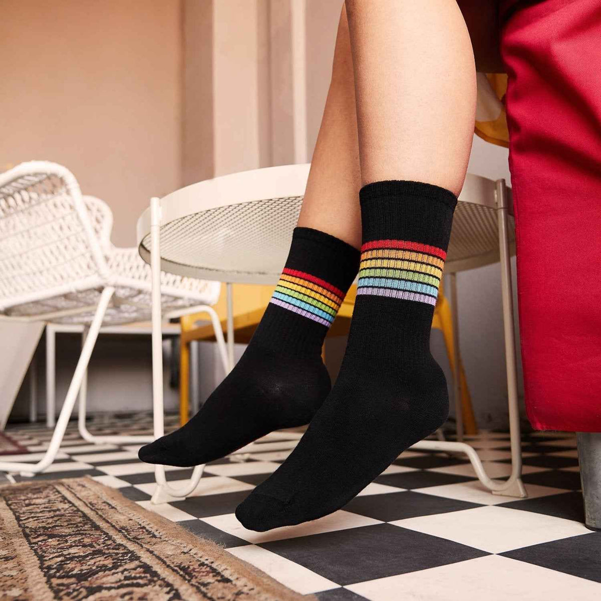 Rainbow Tennissocken schwarz