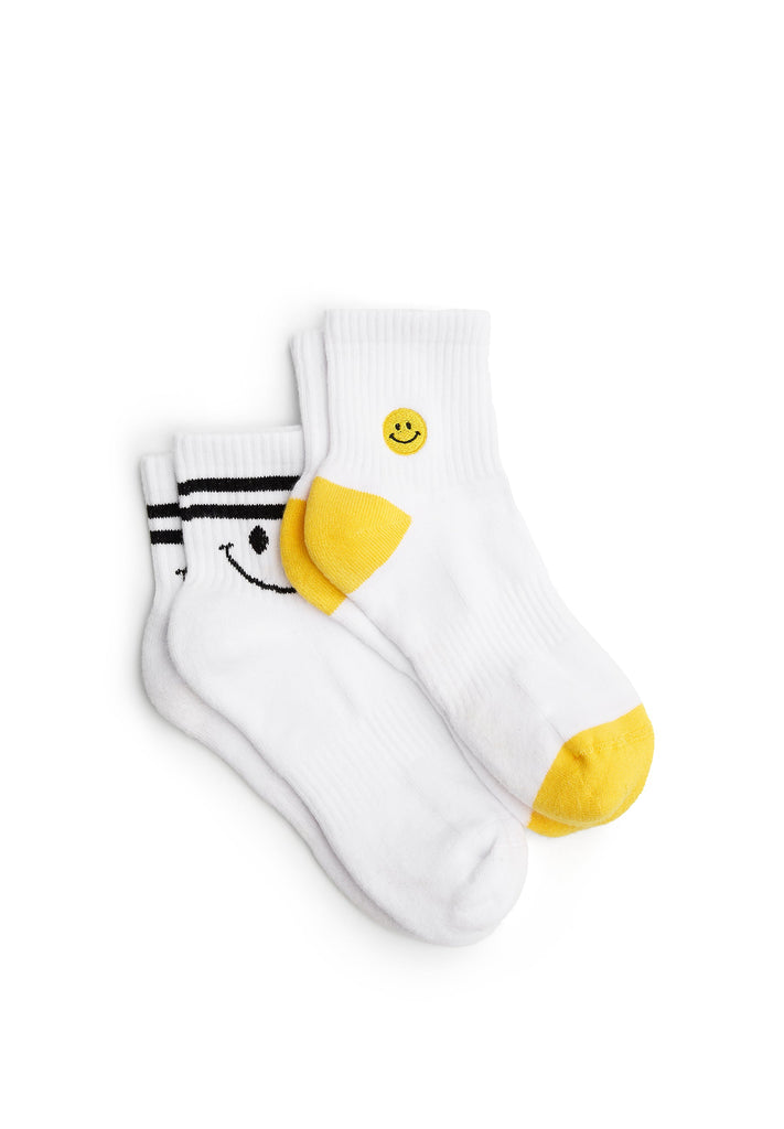 2 - Pack Smile Sneaker - Socken (1 x Smiley, 1 x Sporty Smile) - Natural Vibes Clothing