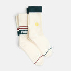 Tennissocken Set Match Point (2er Pack) - ein Paar naturweiße Tennissocken bestickt mit Tennisball und ein Paar naturweiße Tennissocken mit Schriftzug "Match Point" -Natural Vibes Clothing