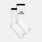 Bio-Tennissocken "Team Savasana" mit schwarzem Schriftzug am Schaft  – Natural Vibes Clothing