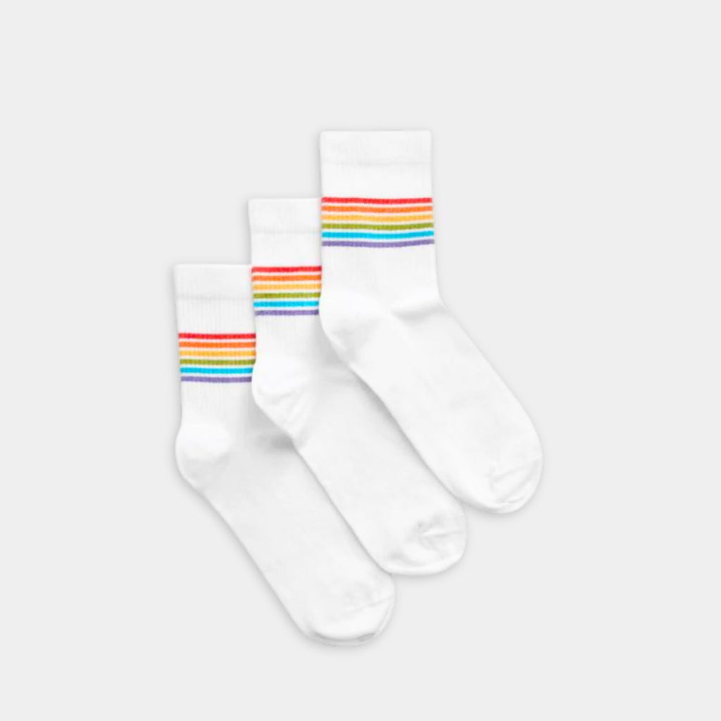 Rainbow Sneaker - Socken Weiß (3er Pack) - Natural Vibes Clothing