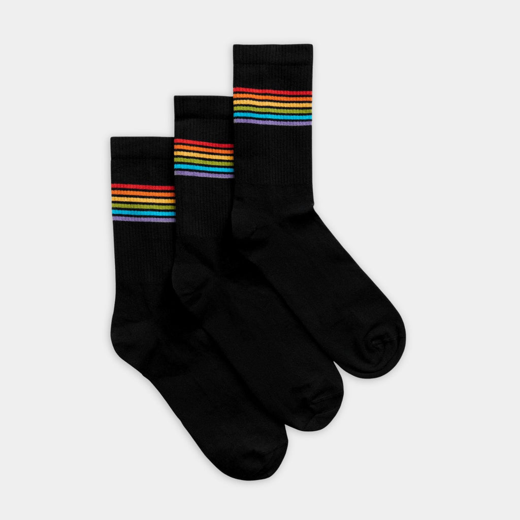 Rainbow Tennissocken schwarz (3er Pack) - Natural Vibes Clothing