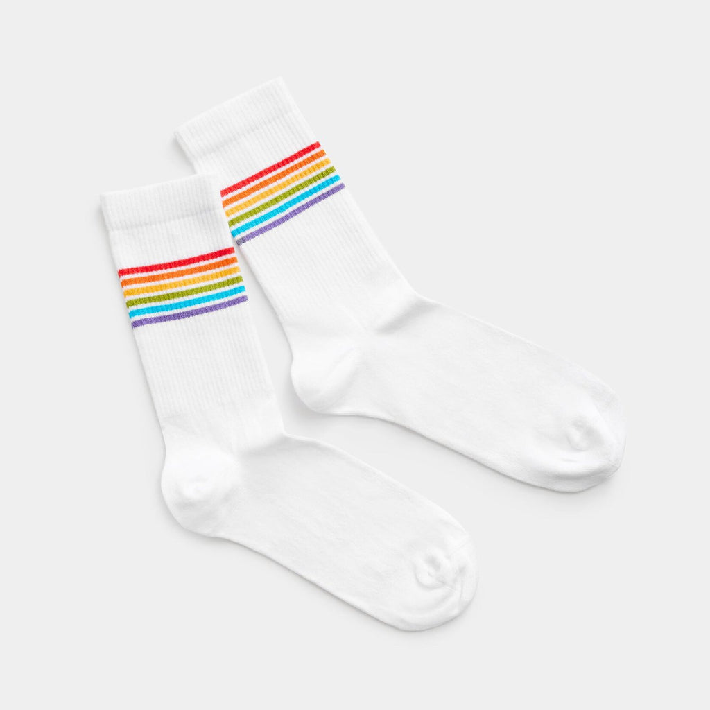 Rainbow Tennissocken weiß - Natural Vibes Clothing