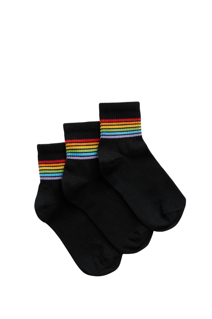 3 PACK stripes Sneaker Socken black - Natural Vibes Clothing